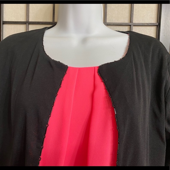 Fancy Semi Sheer Beaded Edge Open Face Cardigan - Picture 3 of 4